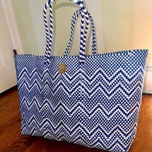 Joie Anthropologie Tote Bag Woven Straw Chevron